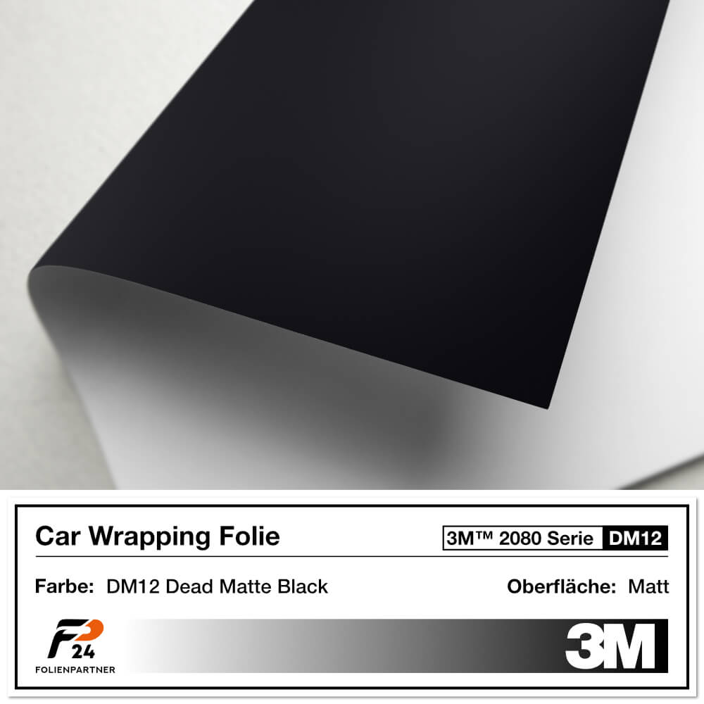 3M 2080 DM12 Dead Matte Black Car Wrap Autofolie 