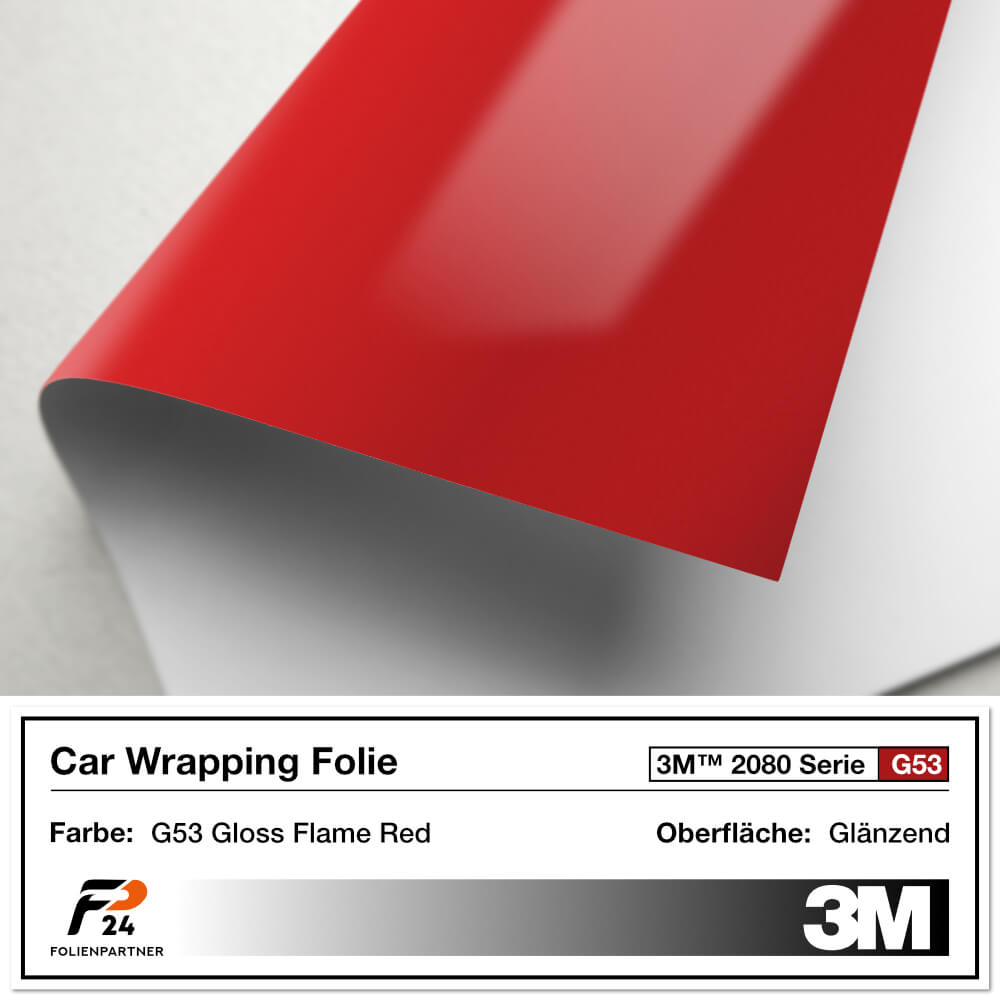 3M 2080 G53 Gloss Flame Red Car Wrap Autofolie 