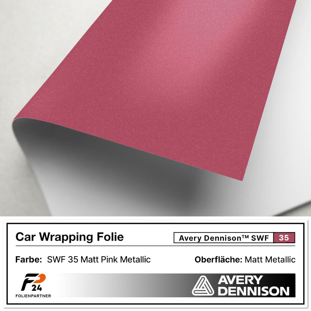 Avery Dennison® SWF 35 Matt Pink Metallic Car Wrap Autofolie