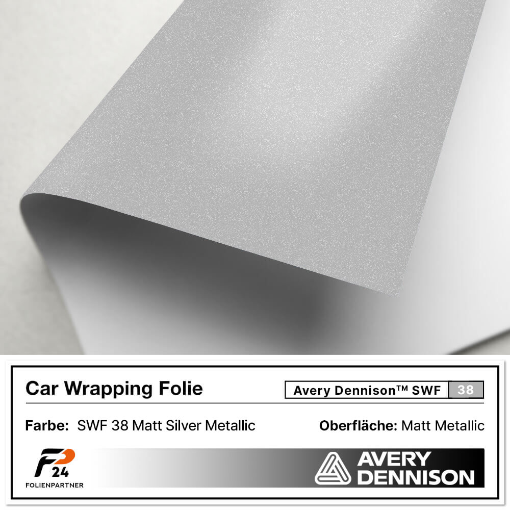 Avery Dennison® SWF 38 Matt Silver Metallic Car Wrap Autofolie