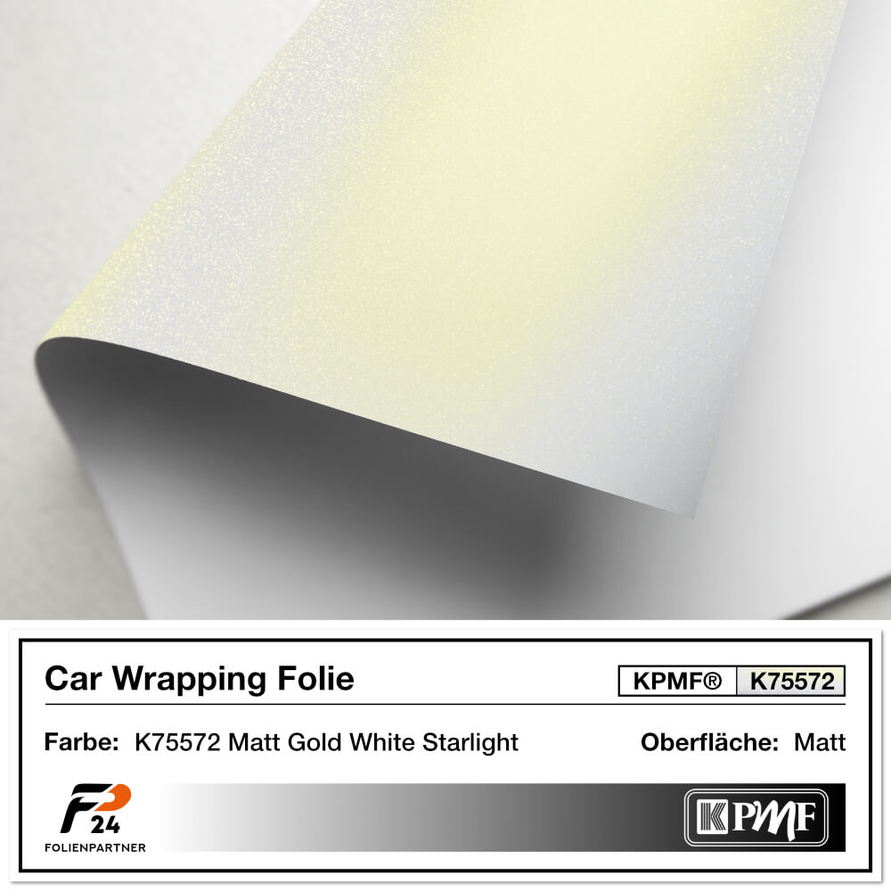 KPMF® K75572 Matt Gold White Starlight Car Wrap Autofolie 