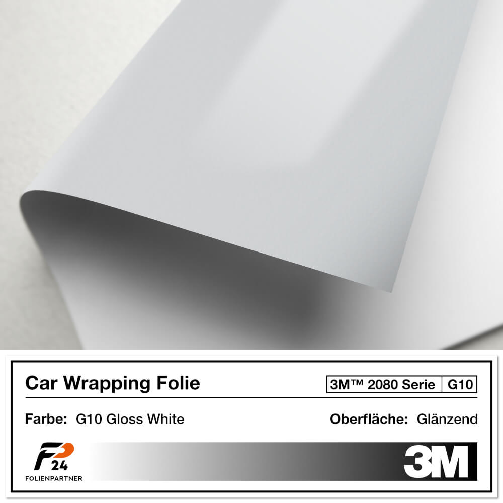 3M 2080 G10 Gloss White Car Wrap Autofolie 