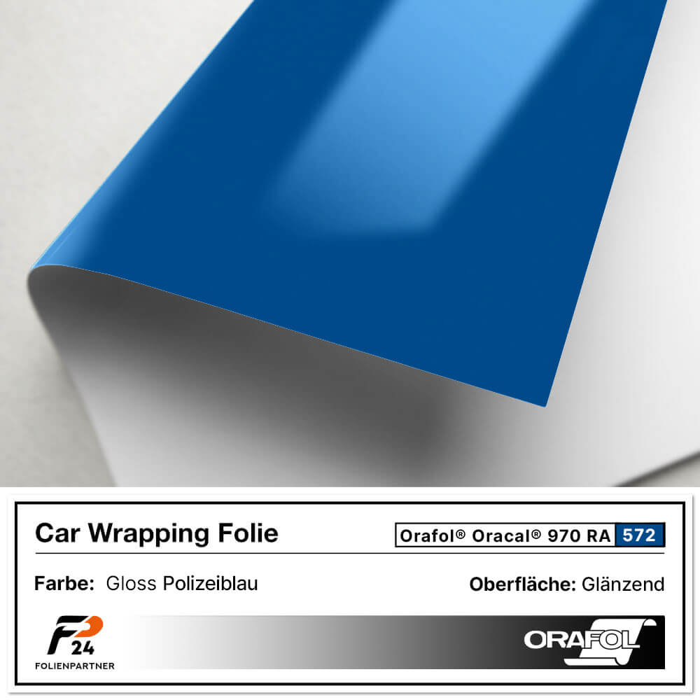 Oracal 970RA 572 Gloss Polizeiblau Car Wrap Autofolie 